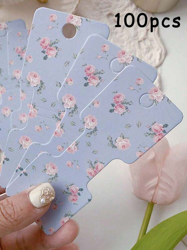 20/50/100pcs Pink & Yellow Floral Jewelry Display Cards, Suitable For Necklace, Bracelet Making Sets, Jewelry Storage, Retail Store Tags, Small Business Supplies - Multicolor - View 23