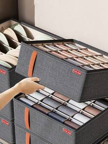 1 pieza Caja de almacenamiento de ropa interior multicolor, organizador multifuncional para el hogar para sostenes y calcetines, caja organizadora de lencería para el armario, decoración para festival, decoración de cuarto, decoración para el hogar, decoración de dormitorio, organizador, almacenamiento para el hogar, camiseta blanca de mujer, pantalones negros de mujer, ropa de invierno para dama, vestido - Gris - Ver 8