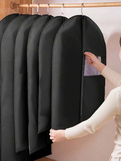 1pc Suit Dust Cover Bags, Hanging Clothes Storage Bags For Shirt, Suit, Dress, Coat, Portable Dust Proof Garment Bags, Household Storage Organizer For Bedroom, Closet, Wardrobe, Home, Dorm