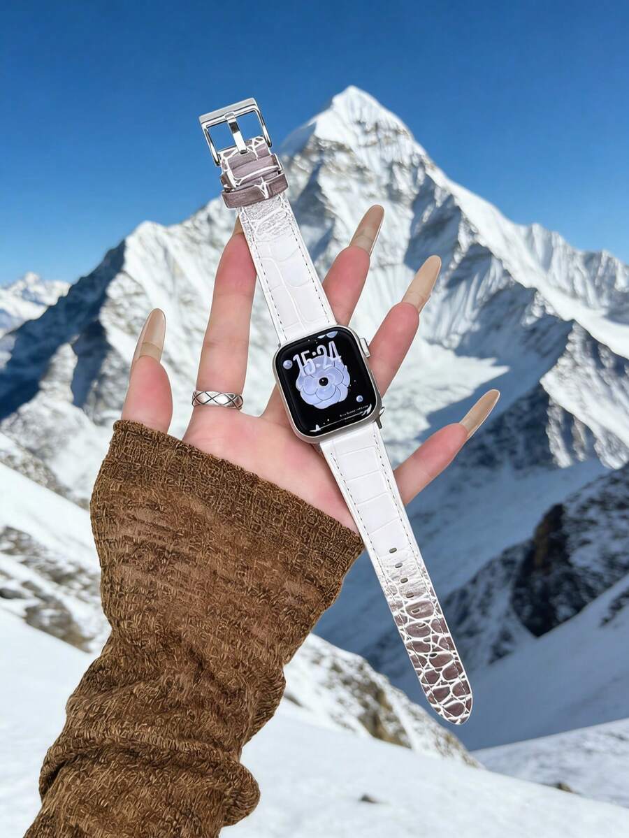 1条真皮表带，兼容，女士款，金色、黑色、银色可选，运动风格，适用于38mm、40mm、41mm、42mm、44mm、45mm、46mm、49mm表盘，兼容 Ultra 11/10/9/8/7/6/5/4/3/2/1 SE系列 - 喜馬拉雅山 - 查看 1