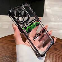 911 RS RAWR Drifting Club Phone Case Cover compatible with Samsung Apple VIVO OPPO  and Honor phone cases Made of TPU material providing shockproof and drop protection A perfect gift for car enthusiasts family and friends on any occasion - Negro - Ver 3