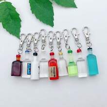 10 móc khóa hình chai bia bằng nhựa màu trơn, kiểu dáng giản dị - Móc khóa mini hình chai bia nhiều màu sắc với vòng kim loại, thích hợp làm phụ kiện trang trí túi xách nữ, điện thoại, hoặc tự làm đồ thủ công. - Nhiều màu - Xem 7