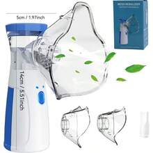 Nebulizador portátil de mano Mesh Atomizador para, alimentado por USB/batería, humidificador silencioso de 1, 5 W para viajes, hogar y oficina con función de limpieza automática - Blanco - Ver 3