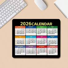 2026年日历鼠标垫，锁边鼠标垫，带节假日提醒，日历桌面垫，防滑桌面垫，防滑橡胶底，可水洗且不易褪色，办公桌垫 - 彩色 - 查看 15