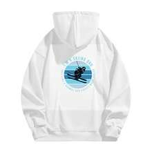 Unisex 100% Cotton 280GSM Hooded Sweatshirt - I'm A Skiing Dad Graphic Print - White - View 3