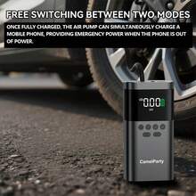 150PSI Portable Air Pump - Equipped With A Digital Pressure Gauge, USB Charging And Rechargeable Lithium-Ion Battery, LED Light, And Wireless Design; Suitable For Cars, Bicycles, Motorcycles, And Ball Items. - Digital display - 查看 8