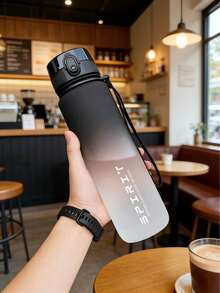 1pc 500ml Large Capacity Gradient Color Plastic Water Bottle, Ideal For Back To School, Outdoor Sports. This Gradient Color Plastic Water Bottle Is Suitable For Both Men And Women, Easy To Carry, With A Direct Drinking Design, Making It A Perfect Companion For Outdoor Activities, Going To School, And Fitness, As Well As A Must-Have Item For Summer Beach Vacations, And Also A Great Christmas Gift.