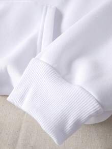 Áo hoodie nữ kiểu dáng thường ngày, họa tiết bướm màu sắc đại học, phong cách thể thao ấm áp cho mùa thu/đông, màu trắng. - trắng - Xem 3