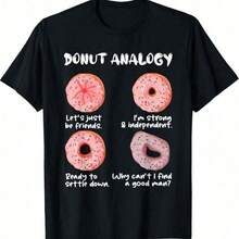 Funny Offensive Embarrassing Inappropriate Adult Humor Donut-Shirt Women Unisex Men S Cotton Short Sleeve-Shirt Summer A - 黑色 - 查看 1