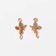 5pcs/Set Delicate Floral Rose Zirconia Pendant, Suitable For DIY Jewelry Making, Necklace, Bracelet, Earring, Bag Chain, Keychain, Zipper Decor - Multicolor - View 6