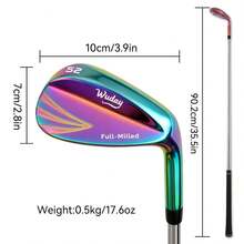 WUDAY Rainbow Men's Right-Handed Golf Sand Trap/Lob Wedge: Professional Sand Trap/Lob Wedge, Stainless Steel Material, 52°-60°, Quickly Reduce Strokes In Short Distance Competitions, Help You Swing Like A Professional Player. - Multicolor - View 4