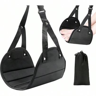 Foot Hammock Aircraft Travel Car, With Storage Bag, Adjustable Portable Foldable Footrest Leg Rest, Removable Men And Women, Desktop Hammock Support Travel, And Home