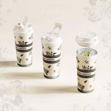 20oz Stainless Steel Tumbler With Lid Straw - Double Wall Vacuum Insulated Travel Mug - Leak Proof Cup Keeps Drinks Hot 12H/Cold 24H - Bottle Coffee, Tea, Iced Beverages - Antique White - 查看 5