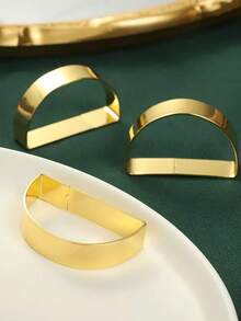 6pcs D-Shape Napkin Rings, Suitable For Home, Restaurant, Dining Table Decor, Party & Holiday Decoration, Napkin Clips - Multicolor - View 5