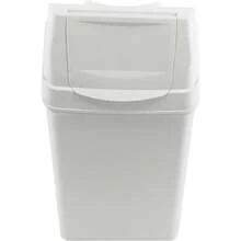 Set Of 3 Recycling Bins, 60 Litres Total Capacity, Stackable, White Containers, 3 X 20 Litres - White - View 4