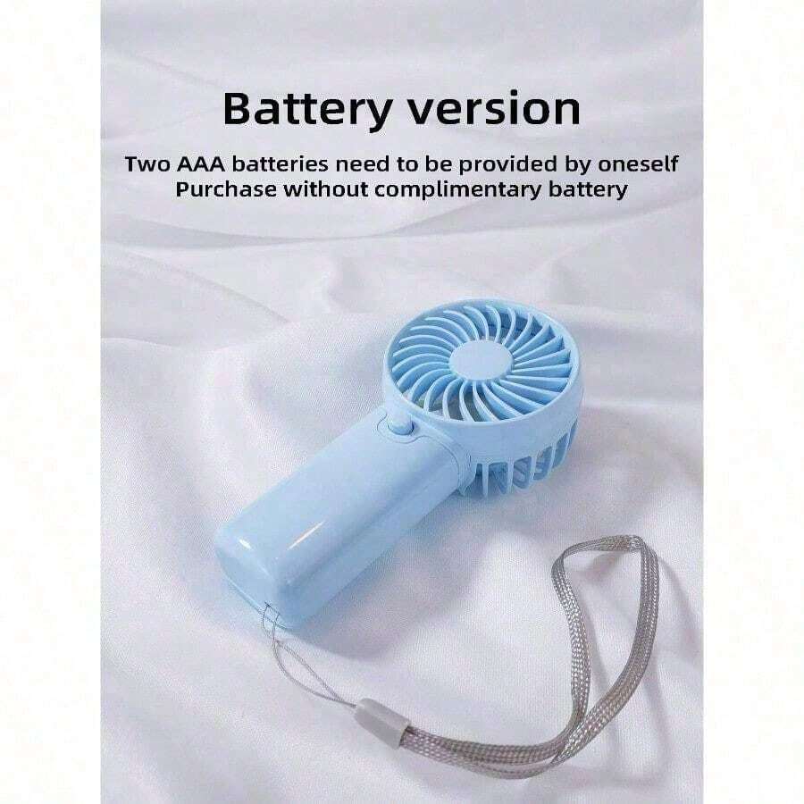 2025 Latest Portable Mini Handheld Fan - Lightweight, Battery-Powered (AAA) For Office, Travel, And Camping - Pink & White Options, Wearable Design (Batteries Not Included), Personal Cooling Device | Mini Fans | Durable Plastic Construction, Mini Handheld Fa - 藍色 - 查看 1