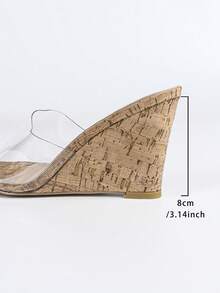 女士性感时尚休闲家居夜店百搭沙滩果冻一脚蹬百搭圆头厚底拖鞋 - 杏色 - 查看 9