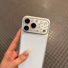 苹果 17 Pro Max/17 Pro 奢华闪亮水钻 3D 爱心相机镜头贴膜 - 精致哑光保护膜，星月图案，防刮钢化膜，银色镜头贴膜 - 銀細閃鏡頭膜+貼紙 - 查看 5