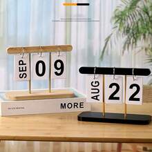 1pc Nordic Minimalist Creative Flip Calendar Desk Decorations, Decorative Desk Calendar, Plastic Material, Home Decor For Living Room, Dining Table, Coffee Table, Office Desk Decoration | Back To School Supplies | Desk Accessories, Countdown