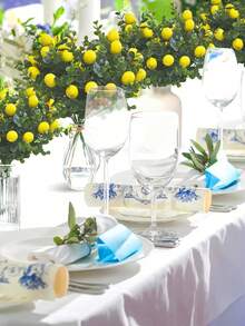 2/6/10pcs Artificial Lemon Branches, Green Eucalyptus Stems With Yellow Faux Fruits, Farmhouse Style Wedding Home Decor, Spring Decor, Mum Gifts, Best Friend Gift, Birthday Gift, Bridal Bouquet, Fake Flowers, Fake Plant, House Decor, Home Decor, Room Decor, Wedding Decorations, Wedding Accessories, Gifts For Women, Bedroom Stuff, Table Centerpiece, Artificial Plant - Eucalyptus Lemon - View 9