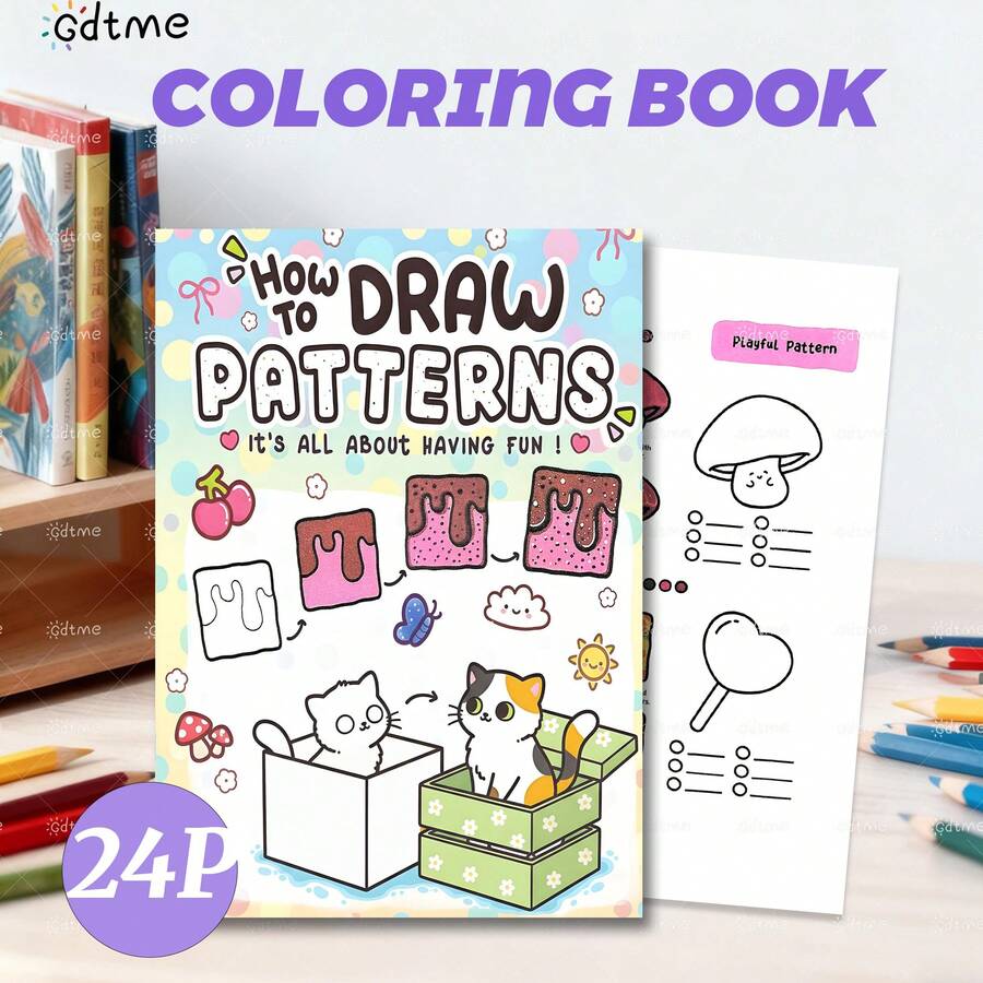 GDTME This Is A Painting And Coloring Tutorial Book That Teaches You Step-By-Step How To Draw Various Cute Animals And Food. Suitable For Beginners With No Prior Experience, The Book Contains Fun And Adorable Doodles. This Is A Relaxing And Enjoyable Gift, Perfect As Back-To-School Supplies, Stationery, A4 Size, And Also An Ideal Gift For Book Lovers.