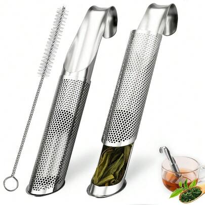 3pcs/Set Stainless Steel Tea Infuser Set, Multi-Functional Tube Tea Strainer Tea Accessories, Household Water Cup, Hanging Tea Infuser Filter