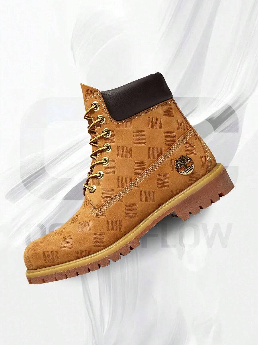 Timberland 6" Premium Waterproof Boot Wheat Debossed Print– Men's Lifestyle Sneakers – Shoes For Man -Vintage-Spring & Summer-Inspired Running Shoes, Shock-Absorbing Comfort, Gym To Streetwear Casual Wear-Mother's Day Gifts-Father's Day Gift–TB0A2P6WA5J - 小麥 - 查看 1