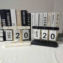 1pc Nordic Minimalist Creative Flip Calendar Desk Decorations, Decorative Desk Calendar, Plastic Material, Home Decor For Living Room, Dining Table, Coffee Table, Office Desk Decoration | Back To School Supplies | Desk Accessories, Countdown