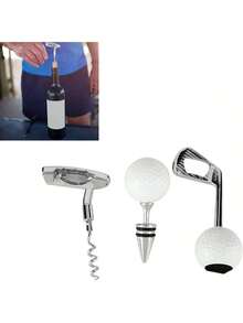 EstiloJuego de Abridor de Vino, Abridor de Botellas de Pelota de Golf, Abridor Manual de Botellas de Vino, Kit de Sacacorchos con Mango de Aleación de Zinc, para Boda, Cumpleaños, Día, Juego de Regalo de ViVersión mejorada - 1 - Ver 11