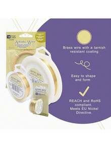 EstiloArtistic Wire - Alambre De LatóN Resistente Al Deslustre De Calibre 20, Color Dorado, 6 YardasVersióN Mejorada - 1/4 libra - Ver 6