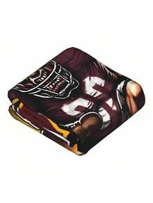 Washington Commanders Soft Lightweight Black-Themed Plush Flannel Blanket (With Cartoon Player & Team Elements) |    Game Day Throw |   Official Team Merchandise |   Gift For Football Fans |   Machine Washable Home Decor - Nhiều màu - Xem 4