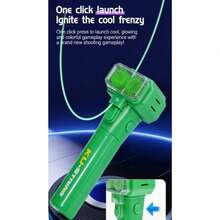 Night Glow Shooting Launcher Toy With High-Speed Rope, Creative Design For Intelligent Stress Relief And Family Interactive Games, Ideal For Parent-Child Activities And Gatherings - 三色螢光棒 - 綠色 - 查看 5