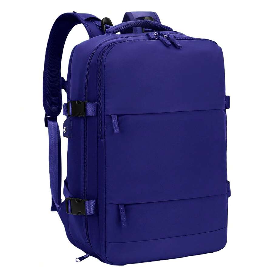 YSTYLE 易捷航空手提行李背包 40x25x18公分/46x30x23公分 男女通用登機箱包 15.6吋筆記型電腦背包 附USB充電器 健行背包 - 藍色 - 查看 1