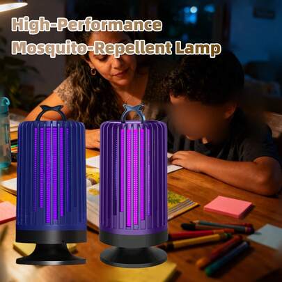 1个高性能电蚊灯，无辐射，USB供电（无需电池），可悬挂或放置于桌面，静音运行。户外驱蚊/家用驱蚊/电蚊杀灭灯