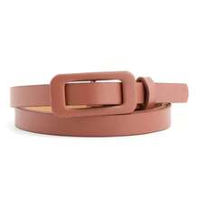 1 pièce Ceinture élégante vintage en PU (polyuréthane) de couleur unie pour femmes, convient pour les vestes, les robes, le quotidien, le travail, les fêtes et les sorties, automne/hiver - Rouge foncé - Voir 3
