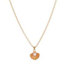 Seashell Pearl Pendant Necklace Gold Plated Boho Enamel Pink Blue Scallop Sea Shell Starfish Ocean Animal Chain Necklace For Women Hawaiian Summer Beach Holiday Fashion Jewelry Gifts - 橘子 - 查看 2