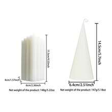 1PC White Multi-Shape Scented Candles Textured Decorative Pillar Candles Ins-Style Minimalist Home Decor Table Centerpiece Photo Prop Wedding Gift For Her Elegant Holiday Ambience Candles - White - View 8