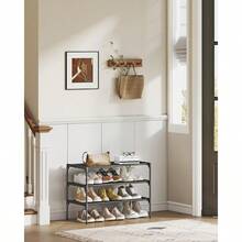 ASDF-SONGMICS Zapatero de 3 Niveles Almacenamiento de Calzado Estantería de Zapatos 29.7 x 62.3 x 53.5 cm Negro Tinta MLSH023BH01 - 3 niveles 623 ancho cm - Ver 2