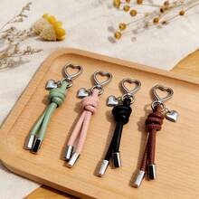 1pc New Fashionable Keychain Pendant, Simple And Creative Leather Keychain Pendant