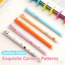 Five Erasable Gel Pens, 0.5mm Fine Erasable Gel Pens, Fun Printed Educational Pens, Back-To-School Essentials, Back-To-School Gifts, Everyday Use, Cute Erasable Gel Pens. - Bear Erasable Pens (5 Colors) - View 4