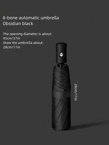 1pc 8-Rib Automatic Reverse Folding Umbrella, Windproof & UV Protection, Convenient To Carry, Suitable For Single Use (Random Combination Of Umbrella Fabric, Rib Color And English Letter Pattern). An Ideal Choice For School, Office, Home, Travel And Back To School Season.