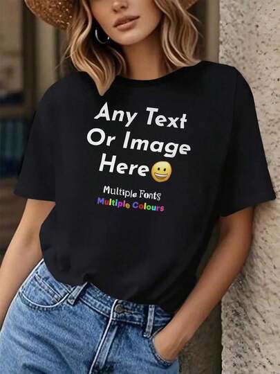 Personalised Womens-Shirts UK Customise With Any Text And Photo -Lasting Print