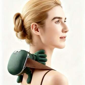 Masajeador recargable por USB con 8 nodos - Dispositivo portátil de mano para cuello, espalda, hombros y piernas, regalo perfecto para hombres y mujeres, masajeador de trapecio, masajeador inalámbrico y portátil para cuello y hombros con calefacción 2000mAh