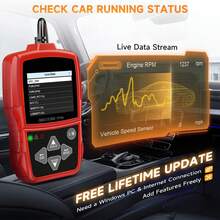 DT60 OBD II Scanner,,Smog Check & I/M Readiness, Turn Off MIL & Engine Light, VIN Retrieve, Lifetime Free Update, Great Gift For Mom & Beginners - DT60 - View 6