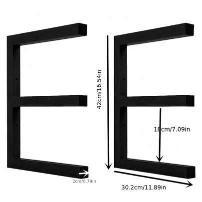 Black Wall Mount Storage System, Adjustable Brackets For Lumber & Pipe, Maximises Space In Garage, Shed Or Workshop