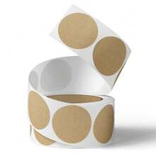 500 Stück/Rolle, Kraftpapier Aufkleber runde Form leere Etiketten für selbstgemachte Geschenkanhänger Papier DIY Umschlag Siegelaufkleber, Box Siegelaufkleber, Geschäftsware Verpackung Siegelaufkleber, Geschenkbox Dekor Tasche Verpackungsetikett, Siegelaufkleber, Party Geschenke - Khaki - Übersicht 4