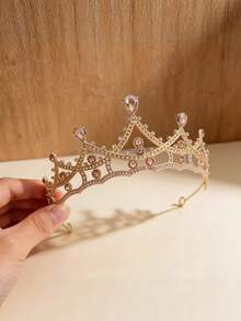 水晶皇冠、生日女王皇冠、公主婚礼派对头饰、新娘发饰 - 彩色 - 查看 5