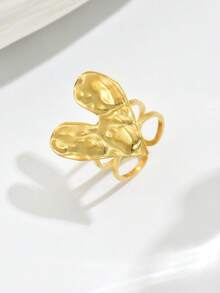 1枚心形不对称朋克风休闲派对礼物戒指（女士款） - 金色 - 查看 11