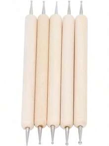 EstiloBolígrafo de Repujado de Bola, Bolígrafo Punteado, Herramientas de Modelado Y Esculpido, 5 Uds., Juego de Punzón de Repujado de Acero Inoxidable, Punta de Bola de Doble Cabeza, Punzón de Repujado paraVersión mejorada - 1 - Ver 6