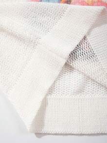 Áo thun dệt kim tay ngắn cổ tròn, màu trơn, dáng rộng, in hình người và chữ, kiểu dáng thường ngày, mới của ANDREILEE dành cho mùa Xuân/Hè. - trắng - Xem 10